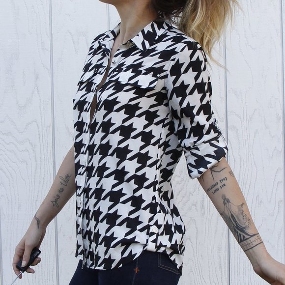 Vintage Calvin Klein Houndstooth Top - Picture 4 of 15